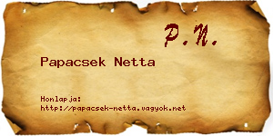 Papacsek Netta névjegykártya